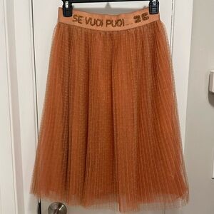 Elisabetta Franchi La Mia Bambina Rosa Se Vuoi Puoi Dobby Mesh Skirt Women’s XS